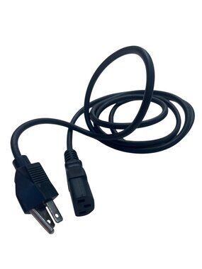 Universal Power Cord Cable For Electronics 3-Prong Plug Black 55 Inches Long 37g